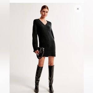 Long-Sleeve Easy Mini Sweater Dress